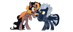 Size: 4000x1760 | Tagged: safe, artist:imbunbun, derpibooru import, oc, oc:fire hoof, oc:lightning, unofficial characters only, bat pony, pegasus, pony, female, image, mare, png, simple background, transparent background