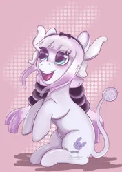 Size: 540x764 | Tagged: safe, artist:ohneechan, derpibooru import, ponified, earth pony, pony, anime, crossover, female, horns, image, jpeg, kanna kamui, mare, miss kobayashi's dragon maid, pigtails, simple background, solo