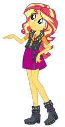 Size: 874x1692 | Tagged: safe, derpibooru import, edit, edited screencap, editor:jacksontormbaymaz, screencap, sunset shimmer, human, a fine line, equestria girls, equestria girls series, g4, background removed, belt, boots, clothes, cutie mark, cutie mark on clothes, geode of empathy, grin, image, jewelry, leather, leather belt, leather boots, leather vest, magical geodes, my little pony equestria girls: better together, necklace, pink skirt, png, pointing, shirt, shoes, shoulderless, shoulderless shirt, simple background, skirt, smiling, solo, spikes, studs, teenager, teeth, transparent background, vest