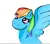 Size: 640x557 | Tagged: safe, artist:cottonmoon13, derpibooru import, rainbow dash, pegasus, pony, g4, image, jpeg, simple background, solo, white background