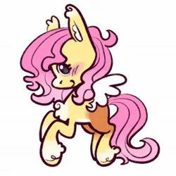 Size: 2048x2048 | Tagged: safe, artist:lovefillies, derpibooru import, fluttershy, pegasus, pony, g4, blushing, chest fluff, doodle, female, image, jpeg, looking at you, mare, simple background, smiling, spread wings, tail, unshorn fetlocks, white background, wings