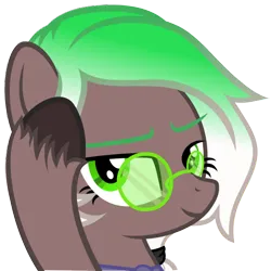 Size: 614x614 | Tagged: safe, artist:kobiasfunke, derpibooru import, part of a set, oc, oc:cutting edge, unofficial characters only, earth pony, pony, g4, bust, clothes, commission, cute, earth pony oc, emoji, female, glasses, hairband, image, mare, meme, necktie, ocbetes, png, roll safe, simple background, solo, sticker, transparent background, vector