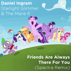 Size: 1559x1559 | Tagged: safe, artist:spectra, derpibooru import, edit, edited screencap, screencap, applejack, fluttershy, pinkie pie, rainbow dash, rarity, spike, starlight glimmer, twilight sparkle, twilight sparkle (alicorn), alicorn, dragon, earth pony, pegasus, unicorn, g4, the cutie re-mark, 2015, animated, electronic, friends are always there for you, happy hardcore, hardcore, horn, image, lossless transcode, mane seven, mane six, music, my little pony, remix, show tune remix, sound, sound only, tail, vocals, webm, wings