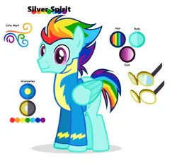 Size: 1024x945 | Tagged: safe, artist:mandmlol, derpibooru import, oc, oc:silver spirit, pony, clothes, image, jpeg, male, reference sheet, solo, uniform, wonderbolt trainee uniform