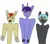 Size: 428x376 | Tagged: safe, artist:miuzeka note, derpibooru import, bright mac, hoo'far, thunderlane, anthro, earth pony, pegasus, unicorn, g4, alternate hairstyle, horn, image, jpeg, redesign, simple background, white background