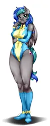 Size: 1145x2905 | Tagged: suggestive, artist:pia-sama, derpibooru import, oc, oc:summer breeze (pegasus), anthro, clothes, image, png, uniform, wonderbolts uniform
