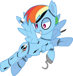 Size: 1024x1067 | Tagged: safe, artist:strawberrythefox1452, derpibooru import, rainbow dash, g4, female, five nights at pinkie's, hook, image, pirate, png, simple background, transparent background, vector