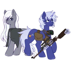 Size: 2350x2000 | Tagged: safe, artist:alienz_tea, derpibooru import, oc, oc:starlight, oc:whisper, unofficial characters only, earth pony, pony, unicorn, fallout equestria, fanfic:fallout equestria: the chrysalis, earth pony oc, fanfic art, horn, image, png, simple background, transparent background, unicorn oc