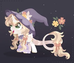 Size: 1920x1632 | Tagged: safe, artist:kabuvee, derpibooru import, oc, oc:calendula, alicorn, pony, female, filly, foal, hat, image, png, simple background, solo, witch hat