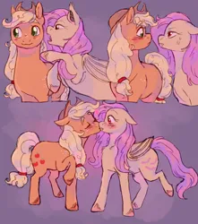 Size: 1500x1700 | Tagged: safe, artist:abbytabbys, derpibooru import, applejack, fluttershy, bat pony, earth pony, pegasus, pony, g4, appleshy, bat ponified, bat wings, blushing, fangs, female, flutterbat, image, jpeg, kissing, lesbian, male, race swap, ship:appleshy, shipping, wings