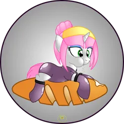 Size: 5000x5000 | Tagged: safe, artist:severity-gray, derpibooru import, oc, oc:léa, ponified, unofficial characters only, pony, unicorn, absurd resolution, baguette, bread, clothes, eating, eyeshadow, female, food, gradient background, horn, image, lying down, makeup, mare, partially transparent background, png, ponified oc, prone, socks, solo