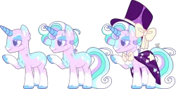 Size: 5151x2610 | Tagged: safe, artist:kurosawakuro, derpibooru import, oc, pony, unicorn, bowtie, hat, horn, image, magical lesbian spawn, male, offspring, parent:starlight glimmer, parent:trixie, parents:startrix, png, simple background, solo, stallion, top hat, transparent background