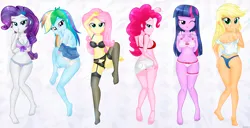 Size: 1531x781 | Tagged: suggestive, artist:charliexe, derpibooru import, applejack, fluttershy, pinkie pie, rainbow dash, rarity, twilight sparkle, human, equestria girls, g4, :p, applebutt, armpits, ass, back, balloonbutt, barefoot, beautiful, beautisexy, bedroom eyes, behind, belly, belly button, black underwear, blanket, blue underwear, body pillow, body pillow design, bra, breasts, butt, clothes, dakimakura cover, eyeshadow, feet, female, females only, freckles, grin, hand above head, hand up, hands on breasts, hands on chest, humane six, image, jpeg, lingerie, looking at you, looking back, looking back at you, makeup, medium breasts, midriff, one eye closed, panties, pink underwear, rainbutt dash, raised arm, raised leg, reasonably sized breasts, red underwear, sexy, shhh, sideboob, smiling, smiling at you, socks, stockings, stupid sexy applejack, stupid sexy fluttershy, stupid sexy pinkie, stupid sexy rainbow dash, stupid sexy rarity, stupid sexy twilight, teenage applejack, teenage fluttershy, teenage girls, teenage pinkie pie, teenage rainbow dash, teenage rarity, teenage twilight sparkle, teenager, thigh highs, tongue out, underwear, white underwear, wink