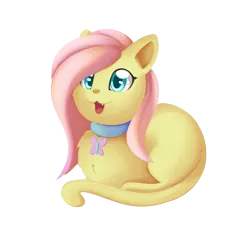 Size: 1301x1256 | Tagged: safe, artist:dusthiel, derpibooru import, fluttershy, cat, g4, atg 2017, catified, cute, female, fluttercat, image, lying down, meow, newbie artist training grounds, open mouth, png, ponyloaf, prone, shyabetes, simple background, smiling, solo, species swap, transparent background