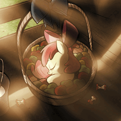 Size: 1400x1400 | Tagged: safe, artist:ertrii, artist:willdrawforfood1, derpibooru import, apple bloom, earth pony, pony, g4, 2016, acoustic, animated, chill-out, downtempo, electronic, image, lossless transcode, music, out on my own, remix, show tune remix, sound, sound only, vocals, webm
