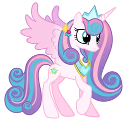 Size: 4974x4946 | Tagged: safe, artist:alicesponycorner, derpibooru import, princess flurry heart, alicorn, pony, g4, accessory, adult flurry heart, collar, crown, crystal heart, gameloft, gameloft interpretation, gradient mane, high res, image, jewelry, older, older flurry heart, png, princess, raised hoof, regalia, royal, royalty, show accurate, simple background, slender, solo, spread wings, thin, transparent background, wings