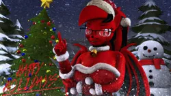 Size: 1024x576 | Tagged: safe, artist:runic_the_wolf, ponerpics import, oc, oc:woona sparkle, unofficial characters only, anthro, 3d, breasts, clothes, female, glasses, gloves, image, jpeg, snow