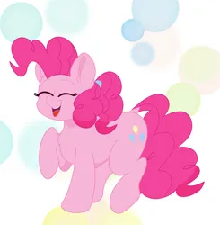 Size: 2154x2196 | Tagged: safe, artist:sparkly-retsuko, derpibooru import, pinkie pie, earth pony, pony, g4, alternate hairstyle, eyes closed, image, png, ponk, raised hoof, solo