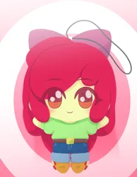 Size: 1576x2033 | Tagged: safe, alternate version, artist:batipin, derpibooru import, part of a set, apple bloom, human, equestria girls, g4, alternate character, apple bloom's bow, bow, chibi, female, hair bow, image, plushie, png, solo, toy