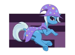 Size: 3600x2655 | Tagged: safe, artist:feeshyartist, derpibooru import, trixie, pony, unicorn, g4, cape, clothes, dock, female, hat, horn, image, mare, png, solo, tail, trixie's cape, trixie's hat