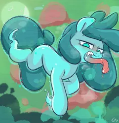 Size: 1600x1659 | Tagged: safe, artist:lou, derpibooru import, oc, oc:louvely, ghost, undead, image, long tongue, looking at you, png, teeth, tongue out