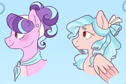 Size: 830x556 | Tagged: safe, artist:glowfangs, derpibooru import, cozy glow, suri polomare, pony, g4, bust, image, older, png, portrait
