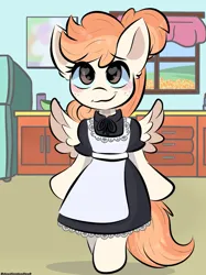 Size: 1535x2048 | Tagged: safe, artist:doodle-hooves, ponerpics import, oc, unofficial characters only, pony, clothes, cute, female, image, jpeg, maid, mare, socks