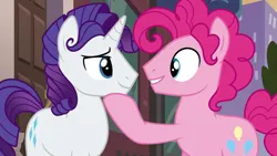 Size: 1800x1013 | Tagged: safe, artist:glowfangs, derpibooru import, edit, edited screencap, screencap, pinkie pie, rarity, pony, g4, bubble berry, elusive, image, png, rule 63