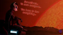Size: 3840x2160 | Tagged: safe, artist:solohaiden, derpibooru import, oc, unofficial characters only, anthro, plantigrade anthro, 3d, armor, breasts, female, high res, image, jpeg, looking sideways, mass effect, solo, text