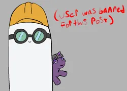 Size: 1000x720 | Tagged: safe, artist:pencilfriend, twilight sparkle, pony, unicorn, blob, goggles, hard hat, hat, holding, holding a pony, image, looking at you, plushie, png, text, user was banned for this post, wrong color