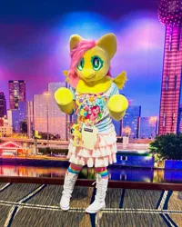 Size: 1080x1347 | Tagged: safe, artist:cottonjellyjj, derpibooru import, fluttershy, g4, clothes, fursuit, image, irl, jpeg, photo, ponysuit, skirt, solo