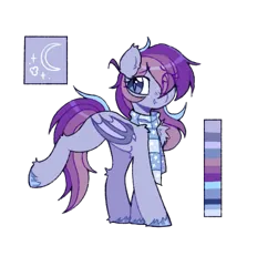 Size: 483x521 | Tagged: safe, artist:flixanoa, derpibooru import, oc, oc:lavender glow, unofficial characters only, bat pony, pony, chest fluff, clothes, cute, ear fluff, female, female oc, folded wings, image, png, reference sheet, scarf, simple background, smiling, solo, standing, standing on three hooves, three toned mane, three toned tail, transparent background, wings