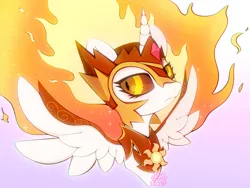 Size: 4000x3000 | Tagged: safe, artist:zokkili, derpibooru import, daybreaker, alicorn, pony, g4, female, horn, image, jpeg, mare, slit pupils, solo, spread wings, wings