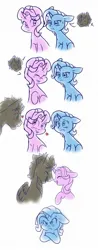 Size: 753x1920 | Tagged: safe, artist:chub-wub, derpibooru import, starlight glimmer, trixie, oc, oc:draco k-night blaze, pony, unicorn, g4, canon x oc, horn, image, jealous, jpeg, shipping, simple background, white background