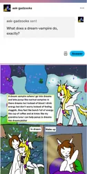 Size: 1181x2351 | Tagged: safe, artist:ask-luciavampire, derpibooru import, oc, pegasus, pony, undead, vampire, vampony, ask, dream, dream walker, image, png, psychic vampire, tumblr