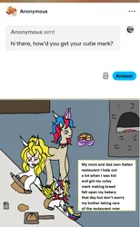 Size: 1180x1918 | Tagged: safe, artist:ask-luciavampire, derpibooru import, oc, pony, undead, unicorn, vampire, vampony, ask, cutey mark, food, horn, image, png, tumblr