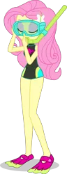 Size: 1552x4043 | Tagged: safe, alternate version, artist:dustinwatsongkx, derpibooru import, fluttershy, human, equestria girls, equestria girls series, g4, unsolved selfie mysteries, butterfly hairpin, clothes, dive mask, eyes closed, female, flippers (gear), fluttershy's one-piece swimsuit, goggles, hairpin, image, jewelry, my little pony equestria girls: better together, png, simple background, snorkel, solo, swimsuit, teenager, transparent background, vector, wetsuit