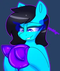 Size: 2824x3384 | Tagged: safe, artist:askhypnoswirl, derpibooru import, oc, unnamed oc, unofficial characters only, earth pony, goo, pony, commission, dialogue, earth pony oc, eyelashes, female, glow, glowing eyes, image, mare, png, smiling, solo, solo female, squishy