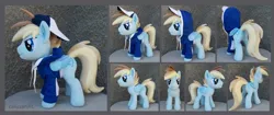 Size: 3552x1496 | Tagged: safe, artist:calusariac, derpibooru import, oc, oc:terncode, pegasus, pony, backwards ballcap, baseball cap, cap, clothes, hat, hoodie, image, irl, jpeg, male, photo, plushie, solo, stallion