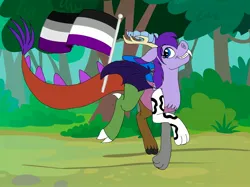 Size: 2732x2048 | Tagged: safe, artist:adeanthedraconequus, derpibooru import, oc, oc:adean the draconequus, unofficial characters only, draconequus, asexual, asexual pride flag, image, jpeg, pride, pride flag, solo