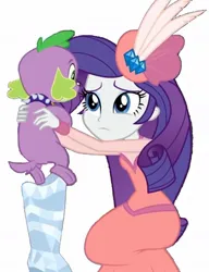 Size: 883x1147 | Tagged: safe, derpibooru import, edit, edited screencap, editor:creativityagent99, screencap, rarity, spike, spike the regular dog, dog, human, equestria girls, equestria girls series, g4, rarity investigates: the case of the bedazzled boot, background removed, bedazzled boot, clothes, collar, confused, cufflinks, diamond, dog collar, dress, duo, duo male and female, feather, female, hat, holding a dog, image, jpeg, kneeling, long dress, long skirt, long sleeves, male, my little pony equestria girls: choose your own ending, pillbox hat, rarity investigates: the case of the bedazzled boot: trixie, simple background, skirt, spiked collar, white background