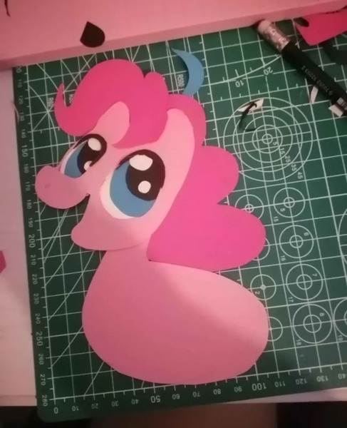 Size: 649x800 | Tagged: safe, artist:psycho-static, derpibooru import, pinkie pie, pony, g4, craft, image, irl, open mouth, open smile, papercraft, photo, png, smiling, solo