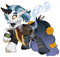 Size: 1258x1200 | Tagged: safe, artist:kazmuun, derpibooru import, oc, oc:astral projection, ghost, pony, undead, unicorn, bag, horn, image, male, png, saddle bag, simple background, solo, stallion, transparent background