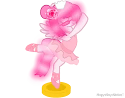 Size: 750x587 | Tagged: safe, artist:sleepy-kissy-kholeen, derpibooru import, oc, oc:kholeen, pegasus, a royal problem, g4, alternate hairstyle, ballerina, ballet, ballet bun, ballet slippers, clothes, eyes closed, flower, glasses, hair accessory, image, jewelry, music box, my little pony, one arm up, png, rose, smiling, standing, standing on one leg, tiara, tutu