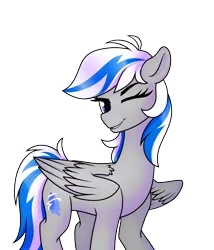 Size: 3000x3500 | Tagged: safe, artist:dacaoo, derpibooru import, oc, oc:lady lightning strike, unofficial characters only, pegasus, female, image, one eye closed, png, simple background, solo, transparent background, wink