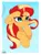 Size: 5000x6700 | Tagged: safe, artist:axeldraw1, derpibooru import, sunset shimmer, pony, unicorn, equestria girls, g4, blushing, bust, curved horn, cute, ear fluff, eyebrows visible through hair, eyelashes, female, floppy ears, hoof on chin, horn, image, jpeg, mare, my little pony equestria girls: better together, shimmerbetes, signature, simple background, square background, stifling laughter