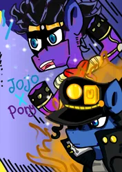 Size: 2480x3508 | Tagged: safe, artist:捕捉彩虹, derpibooru import, hat, image, jojo, jojo's bizarre adventure, jotaro kujo, male, png, star platinum