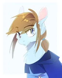 Size: 1240x1550 | Tagged: safe, derpibooru import, ponified, pony, blue coat, blue eyes, brown mane, cloak, clothes, fanart, image, jpeg, link, male, ponytail, portal, simple background, the legend of zelda, thelegendofzelda, tloz, white background