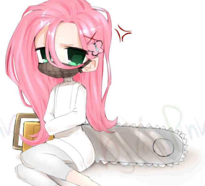 Size: 1116x1015 | Tagged: safe, artist:colorspaint15, derpibooru import, fluttershy, human, .mov, swag.mov, g4, 2000s, angry, anime, chainsaw, humanized, image, jpeg, mental hospital, moe, murdershy, pony.mov