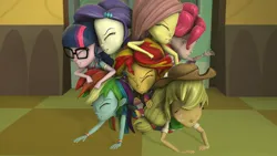 Size: 2048x1152 | Tagged: safe, artist:gaelgaming1, derpibooru import, applejack, fluttershy, pinkie pie, rainbow dash, rarity, sci-twi, sunset shimmer, twilight sparkle, human, equestria girls, g4, 3d, humane five, humane seven, humane six, image, jpeg, source filmmaker